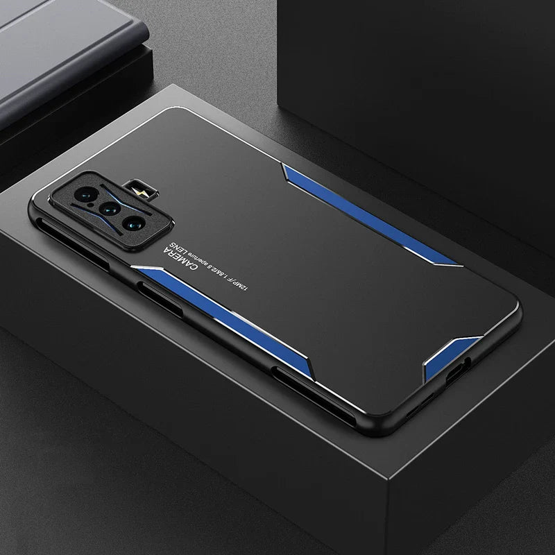 For POCO F4 GT Case PC Aluminum Alloy Back Plate Silicone Cover For Xiaomi POCO F4 F3 GT Redmi K50 K40 Gaming Shockproof Bumper