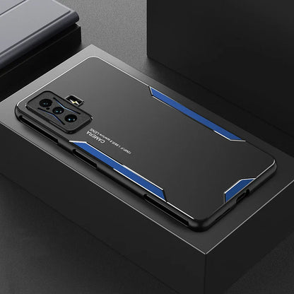 For POCO F4 GT Case PC Aluminum Alloy Back Plate Silicone Cover For Xiaomi POCO F4 F3 GT Redmi K50 K40 Gaming Shockproof Bumper