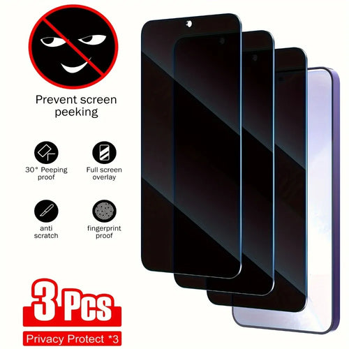 3Pcs Anti-Peeping Screen Protector Protective Glass for Galaxy A04 A05 A14 A15 A25 A34 A35 A54 A55 A13 A23 A33 A53 A52 Glass