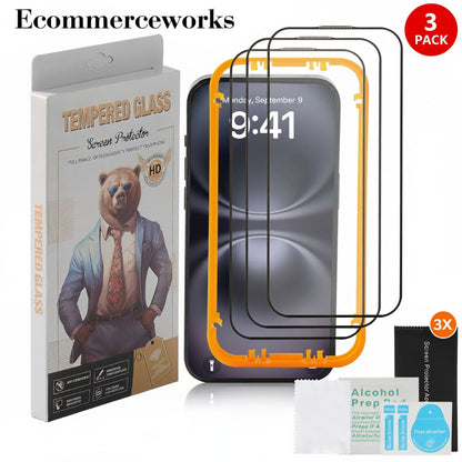 iPhone 16 tempered glass screen protector 9H hardness