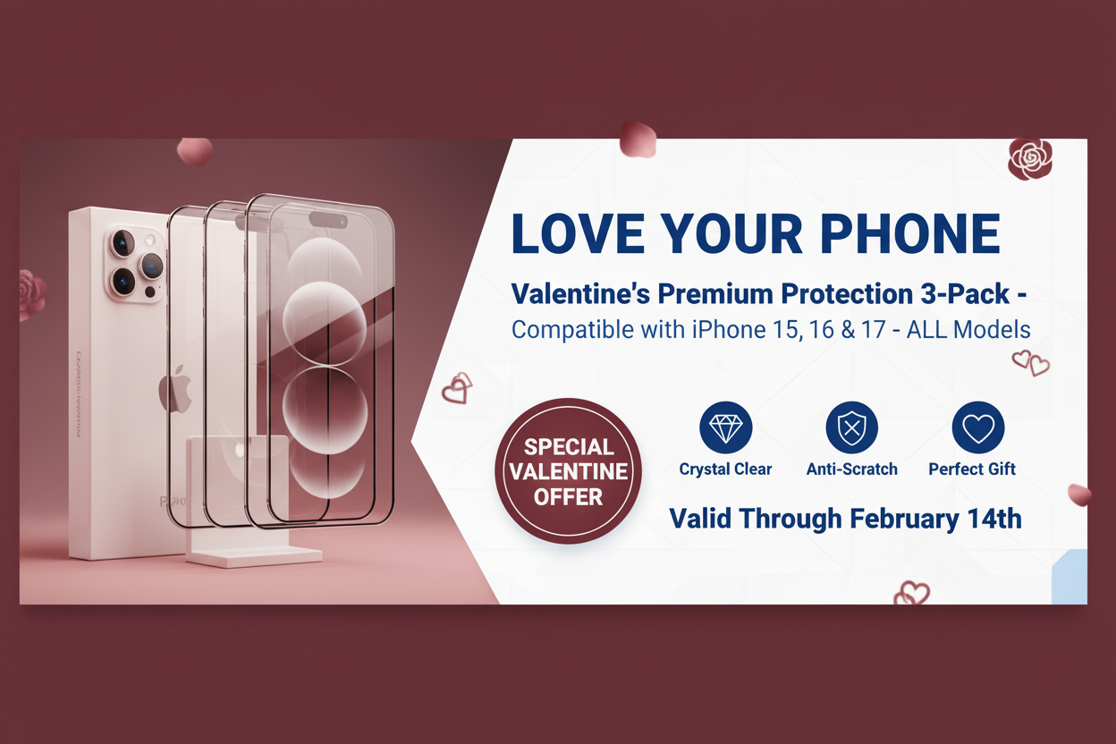 Valentine's Day Love Your Phone Promotional Banner